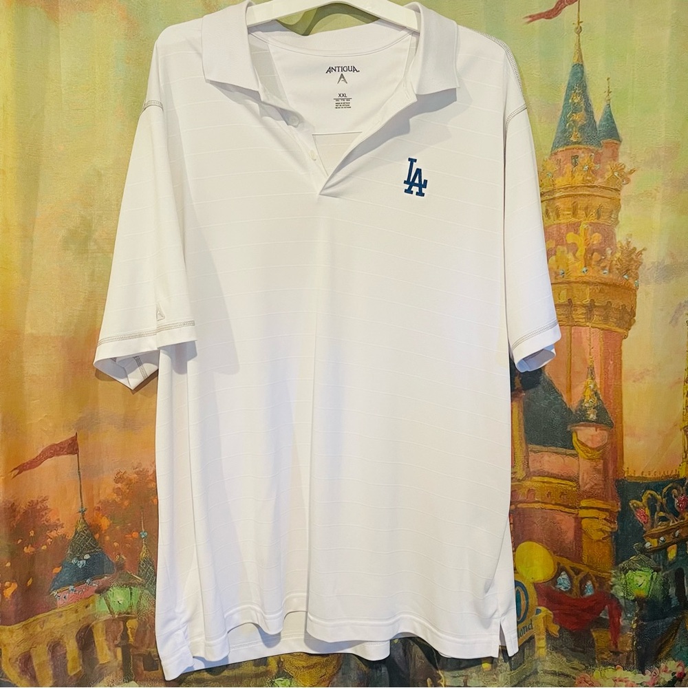 Antigua Los Angeles Dodgers White Polo Shirt